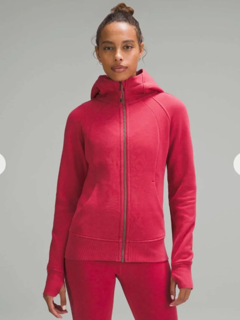 Lululemon Scuba Full-Zip Hoodie Vintage Rose Size 4 Cotton Fleece Thumb Holes